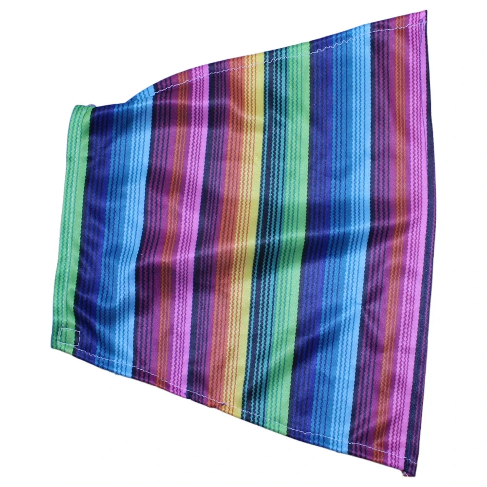 Rainbow Striped Fringed Dog Poncho Clothing Small